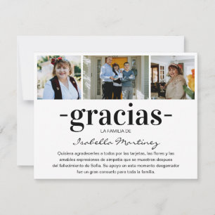 Gracias Simpatia Spanisches Beileid FotoCollage Dankeskarte