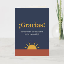 ¡Gracias! Spanische Dankeskarten für Wahlhelfer