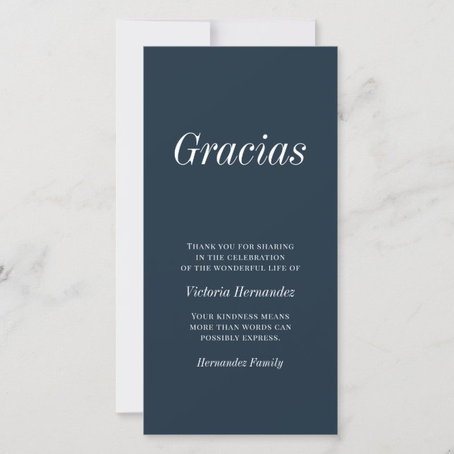 Gracias Typographie moderne Merci commémoratif (Devant)