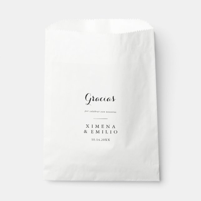Gracias Vielen Dank für Ihre Hochzeit Geschenktütchen (Vorderseite)