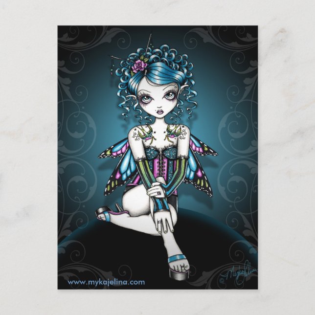 Gracie Gothic Couture Corset Fairy Postcard Postkarte (Vorderseite)