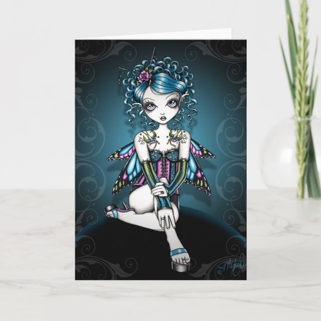 GRACIE gotische Couture-Korsett-Fee-Karte Karte (Vorderseite)