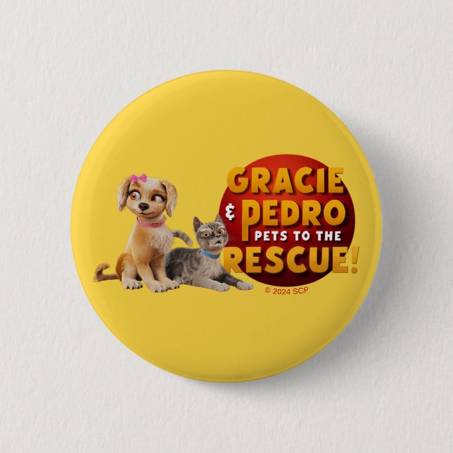Gracie & Pedro Dynamic Duo Button (Vorderseite)