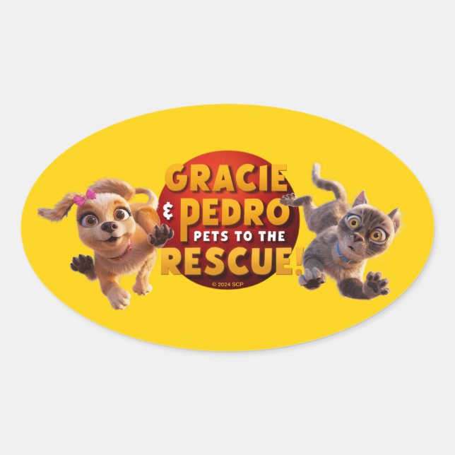 Gracie & Pedro Erlebnisziele Ovaler Aufkleber (Vorderseite)