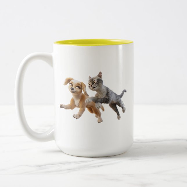 Gracie & Pedro Unleashed Zweifarbige Tasse (Links)