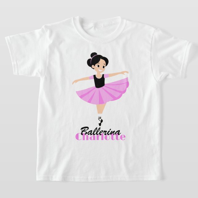 Gracious Happy Soft Pink Ballerina Personalisiert T-Shirt (Ablage )