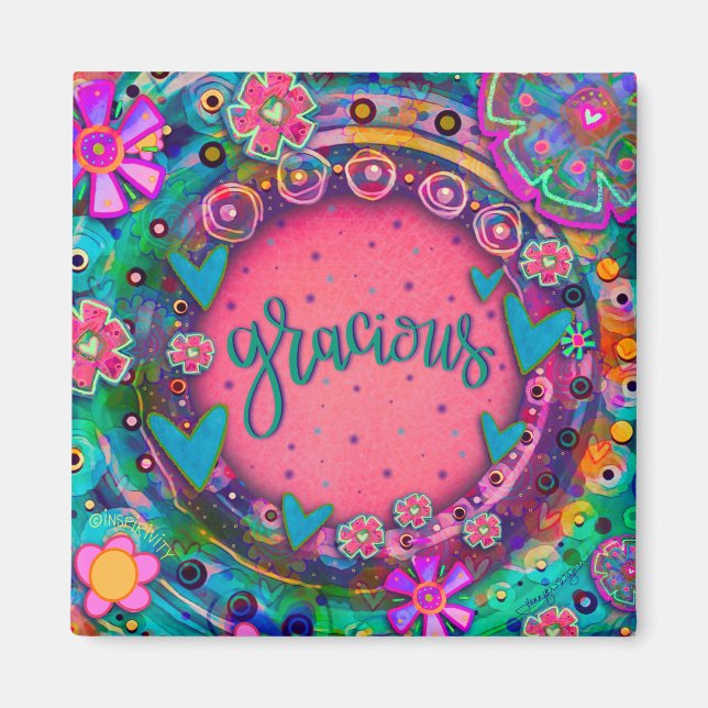 Gracious Hübsch Fun Floral Moderne Inspirivity Magnet (Vorne)