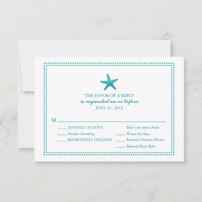 Gracity Starfish | Mariage RSVP (Devant)