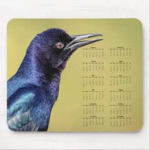 Grackle - Anpassbarer Kalender für das Jahr 2026 Mousepad