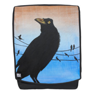Grackle Austin Texas Schwarzer Vogel Wildtiermaler Rucksack