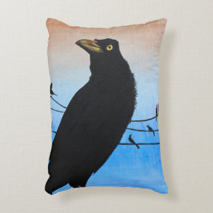 Grackle Austin Texas Vogel Avian Wildtiermalerei Dekokissen