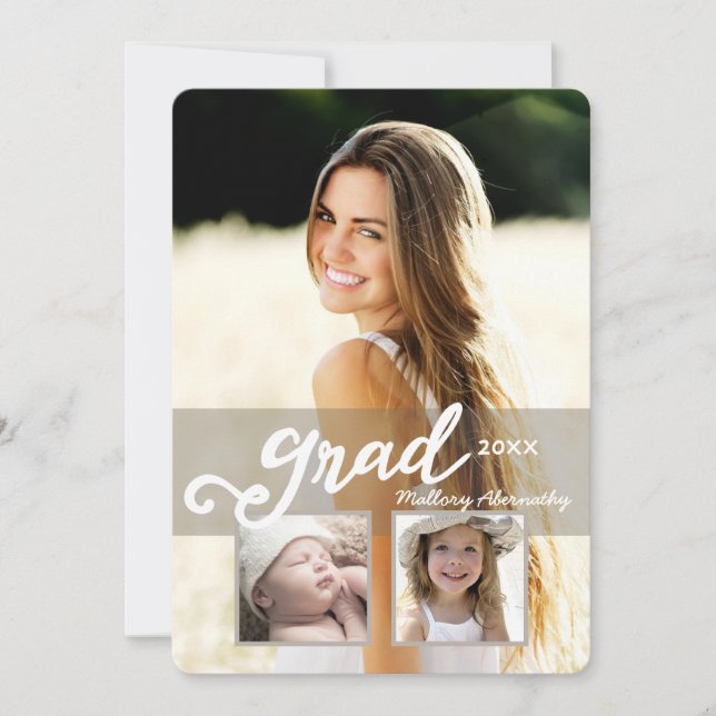 Grad2016 Modern Girl Photo Faire-part de graduatio (Devant)