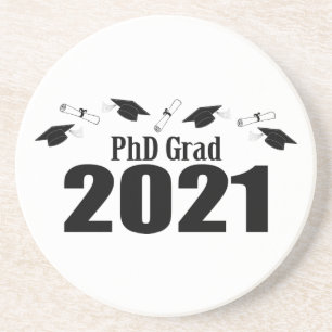 Grad 2021 Karten und Diplome (schwarz) Getränkeuntersetzer