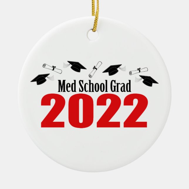 Grad 2022 - Karten und Diplome (rot) Keramik Ornament (Vorne)
