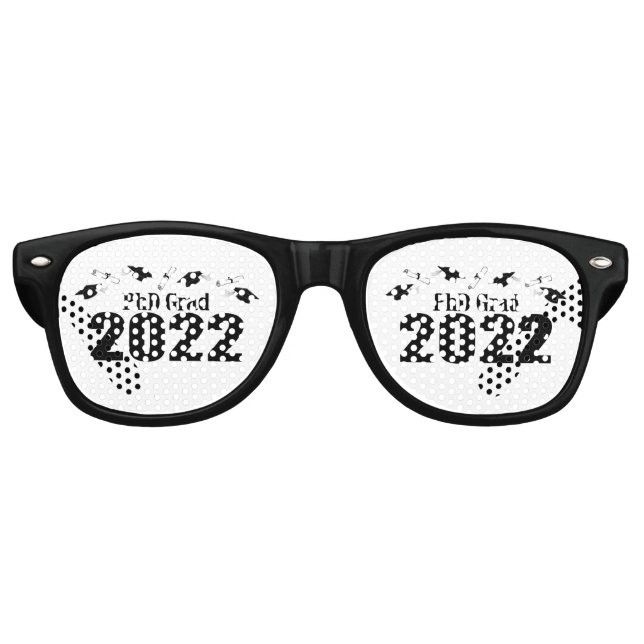 Grad 2022 Karten und Diplome (schwarz) Partybrille (Vorderseite)