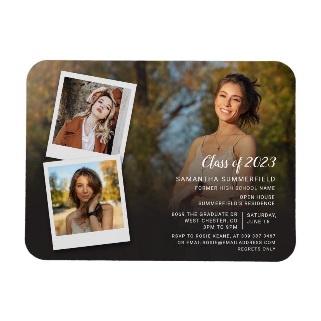 Grad 2023 Einladung zur Fotocollage Graduation Par Magnet (Horizontal)