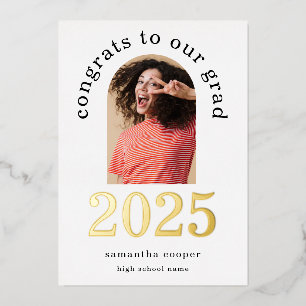 Grad 2025 Arch Photo Real Gold Foil Faire-part