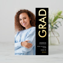 Grad 2025 Foto Black Gold Real Foil Ankündigung