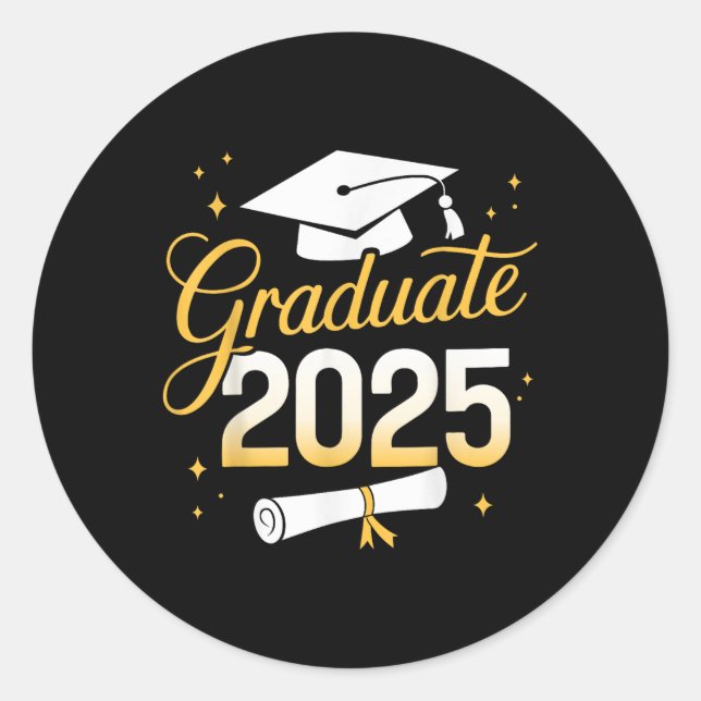 Grad 2025 für Cl von 2025 Abschluss Runder Aufkleber (Vorderseite)