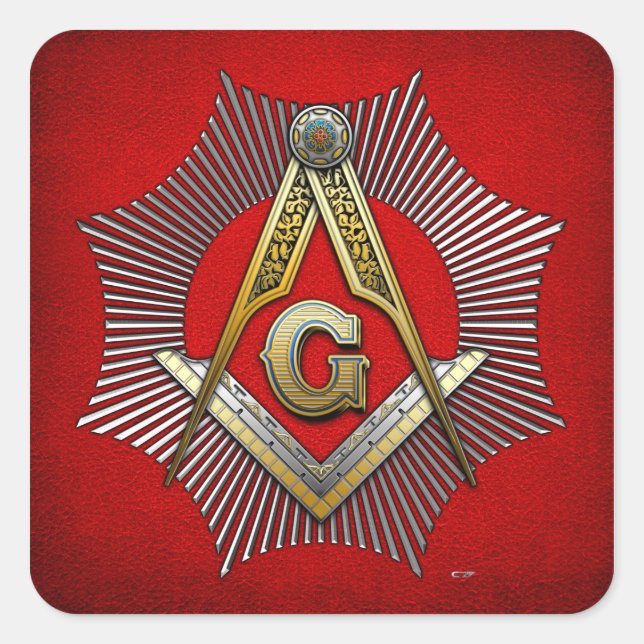 Grad 3: Master Mason Quadratischer Aufkleber (Vorderseite)