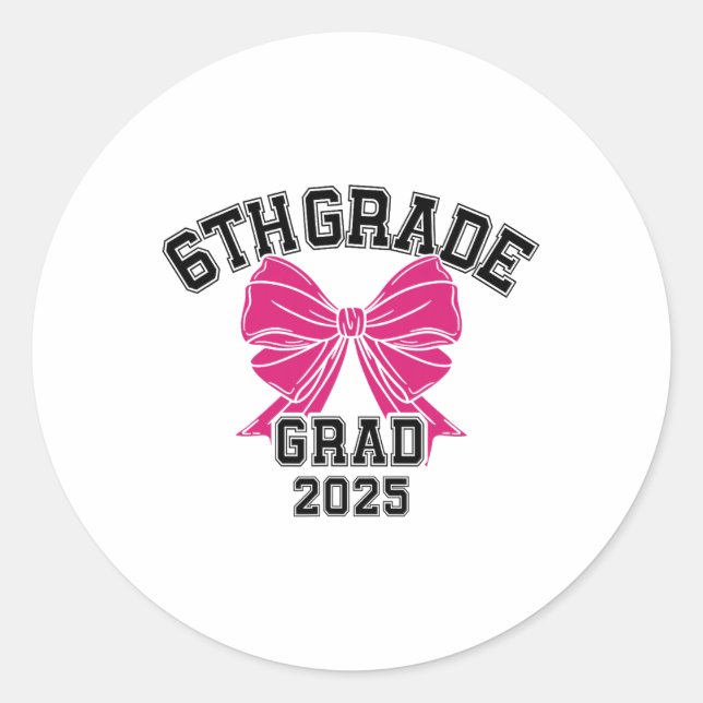 Grad 6 2025 Bow Elementarschule Gr Runder Aufkleber (Vorderseite)