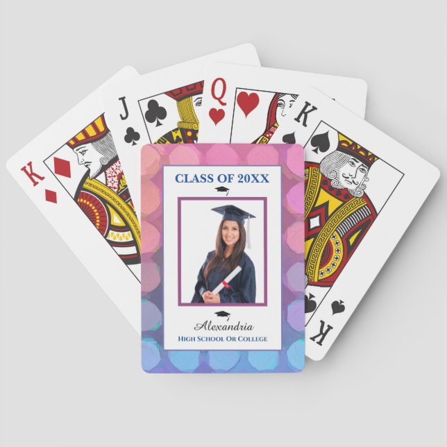 Grad Abschluss Class Foto Personalisieren Spielkarten (Rückseite)