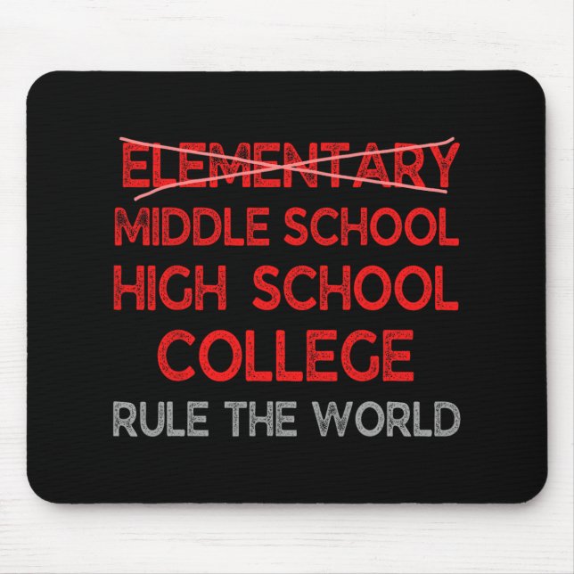 Grad Abschluss Funny Elementary School Graduatio Mousepad (Vorne)