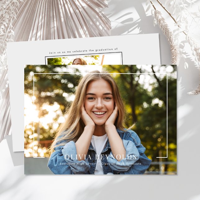 Grad Announcement and Invitation with Photos (Graduation announcement with invitation and 2 photos)