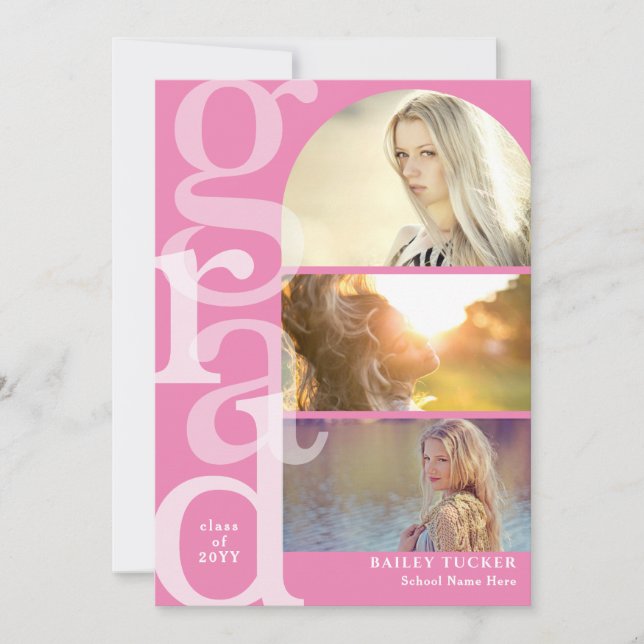 GRAD Arch 3-Photo Moderne Invitation de graduation (Devant)