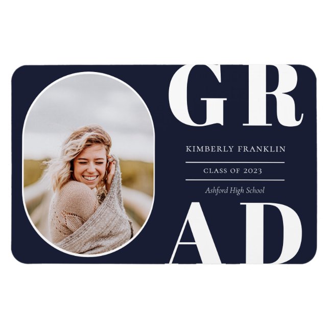 GRAD Arrondi cadre photo Magnet de graduation (Horizontal)
