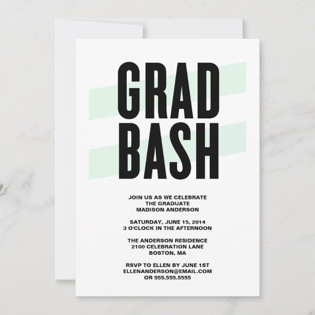 Grad Bash | Einladung zur Graduiertengruppe (Vorderseite)