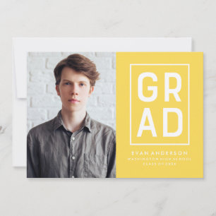 Grad Block Moderne Faire-part Jaune