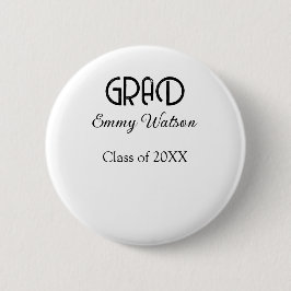 Grad bold letter graduation name class of 20XX sim Button