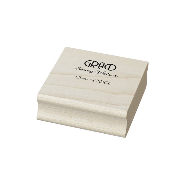 Grad bold letter graduation name class of 20XX sim Gummistempel (Stempel)