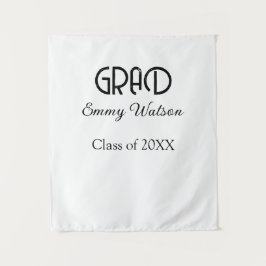Grad bold letter graduation name class of 20XX sim Wandteppich