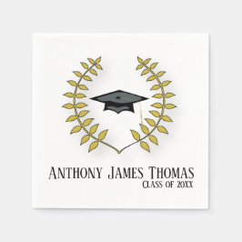 Grad Cap & Blätter Standard Cocktail Papier Napkin Serviette