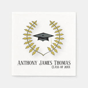 Grad Cap & Blätter Standard Cocktail Papier Napkin Serviette