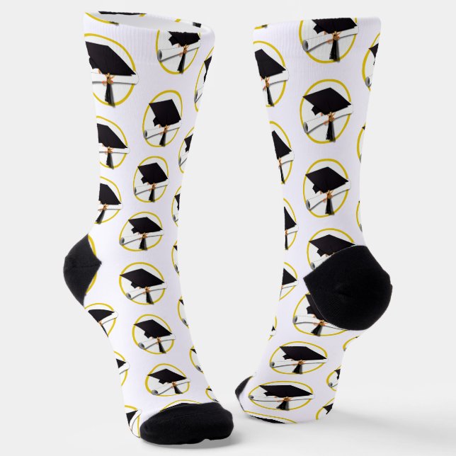 Grad Cap Diploma Abschluss Socken (Gewinkelt)
