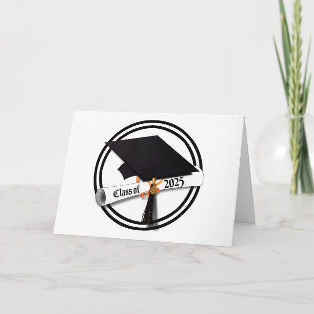 Grad-Cap-Diploma-Klasse 2025 Karte (Vorderseite)