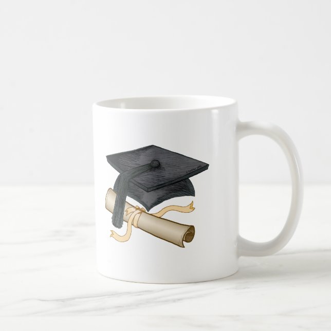 Grad-Cap-Diploma-Tasse Kaffeetasse (Rechts)