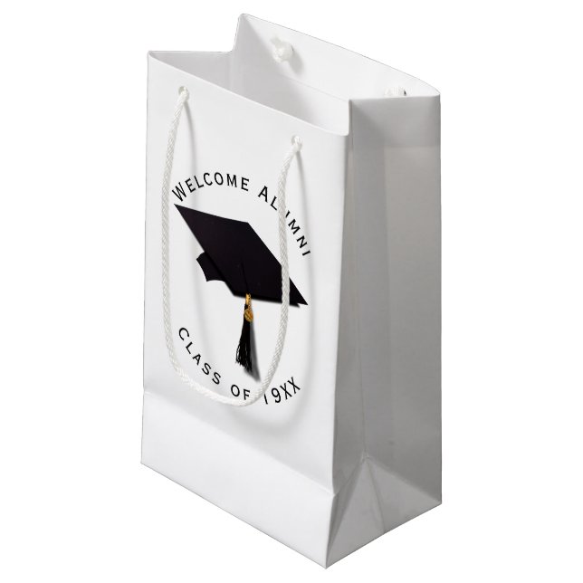 Grad Cap High School Wiedersehen Kleine Geschenktüte (Vorderseite Schrägansicht)
