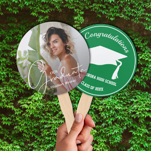 Grad Cap Modern Graduate Foto Green Fächer