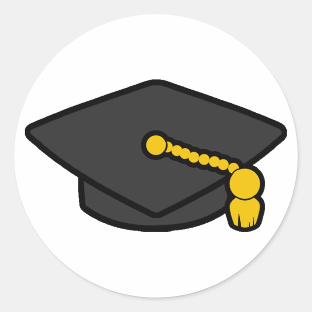 Grad Cap Runder Aufkleber (Vorderseite)