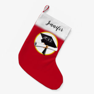 Grad-Cap und Diploma-Abschluss Kleiner Weihnachtsstrumpf
