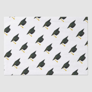 Grad Cap und Gold Tassel Abschluss Seidenpapier