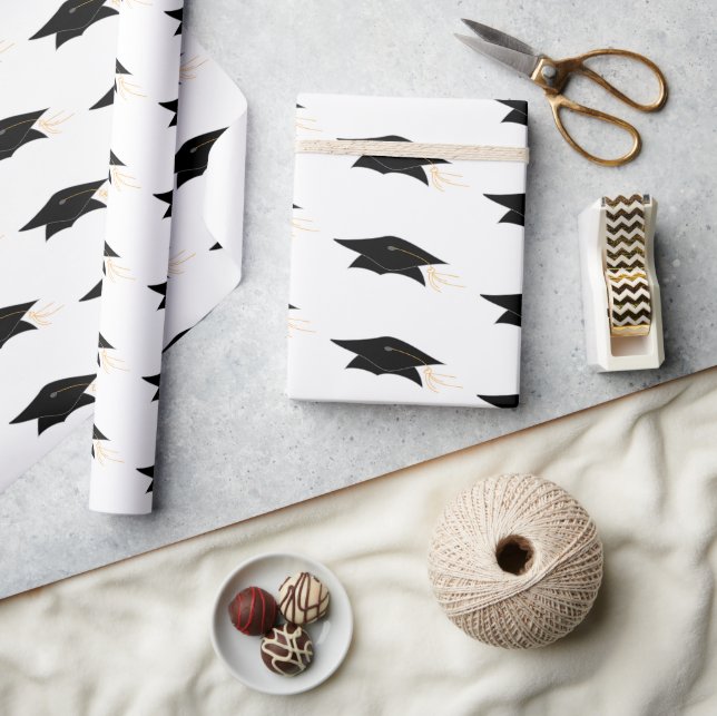 Grad Cap und Tassel Abschluss Geschenkpapier (Kunsthandwerk)
