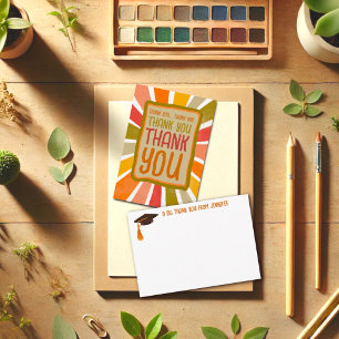 Grad coloré amusant Merci gai simple Jaune