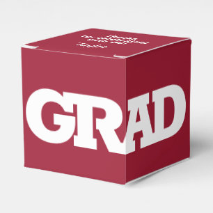 GRAD Crimson and White Graduation Party Geschenkschachtel
