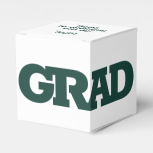 GRAD Dark Green and White Graduation Party Geschenkschachtel