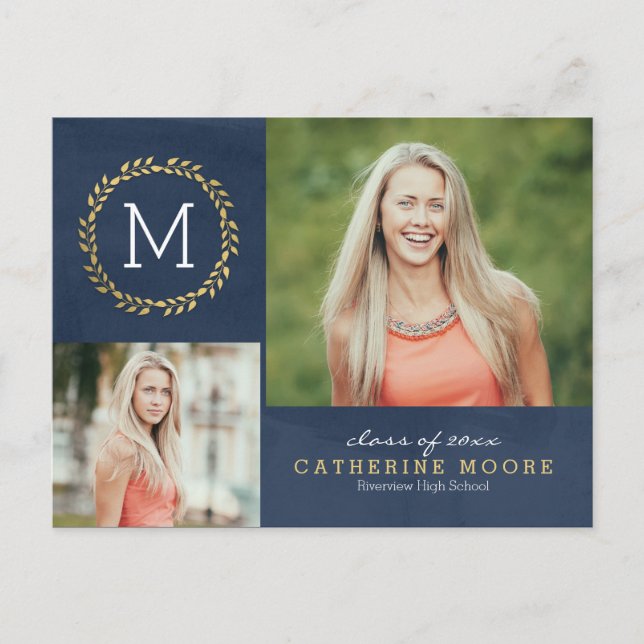 Grad ErstBEARBEITBARER Abschluss Postkarte (Vorderseite)